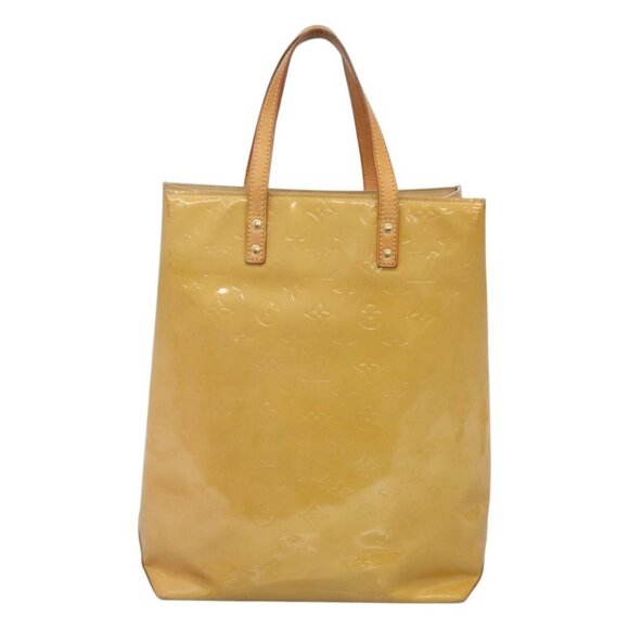 LOUIS VUITTON Monogram Vernis Reade MM Hand Bag Beige LV Auth - Picture 3 of 16